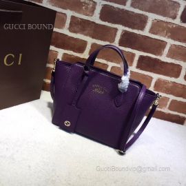 Gucci Swing Mini Leather Top Handle Bag Purple 368827