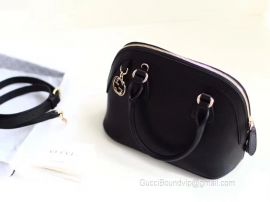 Gucci Women Bag Leather Bag Mini Dome Handbag Leather Black 449661