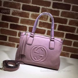 Gucci Interlocking G Leather Hand Bag Pink 308362