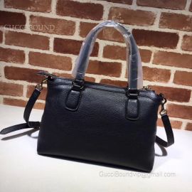 Gucci Interlocking G Leather Hand Bag Black 308362