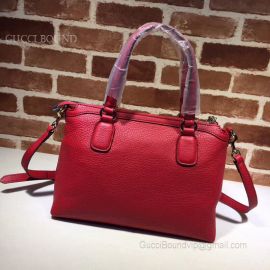 Gucci Interlocking G Leather Hand Bag Red 308362