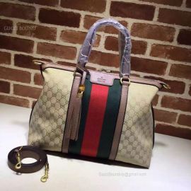 Gucci Pink Gray Rania Top Handle Original GG Canvas Bag 309621