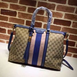 Gucci Dark Blue Rania Top Handle Original GG Canvas Bag 309621