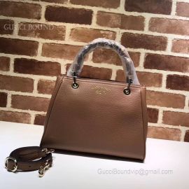 Gucci Bamboo Shopper Medium Women Leather Handbag Brown 336032