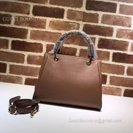 Gucci Bamboo Shopper Medium Women Leather Handbag Brown 336032