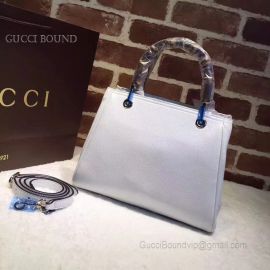 Gucci Bamboo Shopper Medium Women Leather Handbag White 336032
