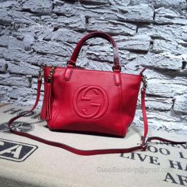 Gucci Soho Leather 2Way Bag Hand Bag Red 369176
