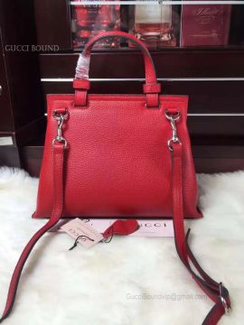 Gucci Bamboo Daily Leather Top Handle Bag Red 370831