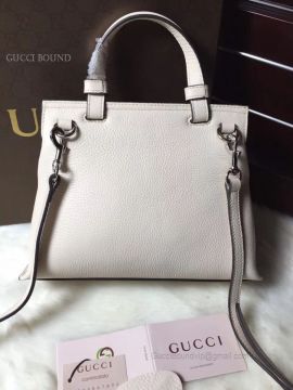 Gucci Bamboo Daily Leather Top Handle Bag White 370831