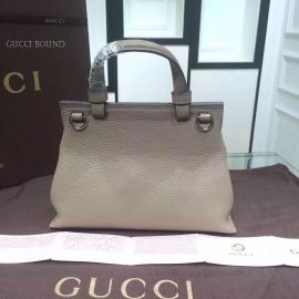 Gucci Bamboo Daily Leather Top Handle Bag Gray 370831