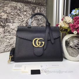 Gucci GG Marmont Leather Top Handle Bag Black 421890