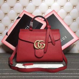 Gucci GG Marmont Leather Top Handle Bag Red 421890
