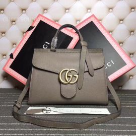 Gucci GG Marmont Leather Top Handle Bag Dark Grey 421890