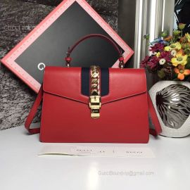 Gucci Sylvie Medium Top Handle Bag Red 431665