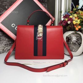 Gucci Sylvie Medium Top Handle Bag Red 431665