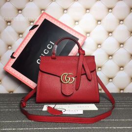 Gucci GG Marmont Leather Top Handle Mini Bag Red 442622