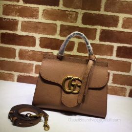 Gucci GG Marmont Leather Top Handle Mini Bag Brown 442622