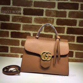 Gucci GG Marmont Leather Top Handle Mini Bag Light Brown 442622