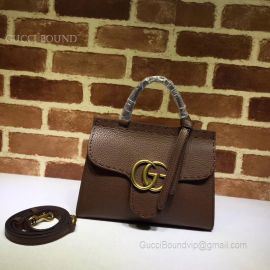 Gucci GG Marmont Leather Top Handle Mini Bag Coffee 442622