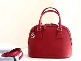 Gucci Women Bag Leather Bag Medium Dome Handbag Leather Red 449662