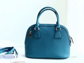 Gucci Women Bag Leather Bag Medium Dome Handbag Leather Blue 449662