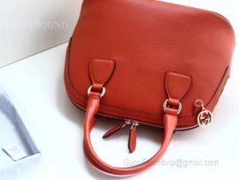 Gucci Women Bag Leather Bag Medium Dome Handbag Leather Bright Red 449662