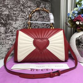 Gucci Queen Margaret Medium Top Handle Bag Red And White 476531