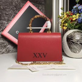 Gucci Ottilia Leather Small Top Handle Red 488715