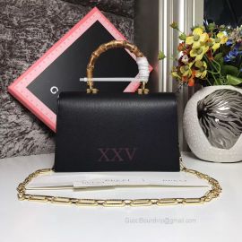 Gucci Ottilia Leather Small Top Handle Black 488715