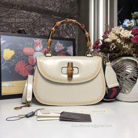 Gucci Bamboo Top Handle Bag White 488800