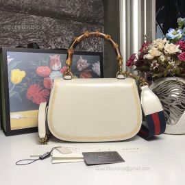 Gucci Bamboo Top Handle Bag White 488800