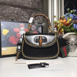 Gucci Bamboo Top Handle Bag Black 488800