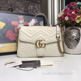 Gucci GG Marmont Small Top Handle Bag White 498110