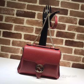 Gucci GG Leather Top Handle Bag Red 510302