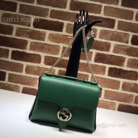 Gucci GG Leather Top Handle Bag Green 510302