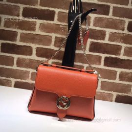 Gucci GG Leather Top Handle Bag Red Brick 510302