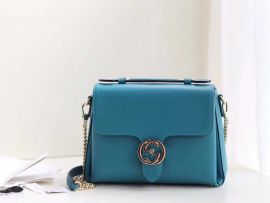 Gucci GG Leather Top Handle Bag Cyan 510302