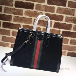Gucci Ophidia Medium Top Handle Bag Black 524537