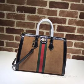 Gucci Ophidia Medium Top Handle Bag Brown 524537