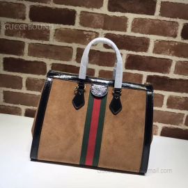 Gucci Ophidia Medium Top Handle Bag Brown 524537