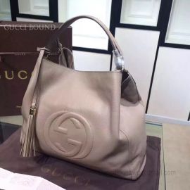 Gucci Soho Leather Hobo Bag Pulverized Grey 282308