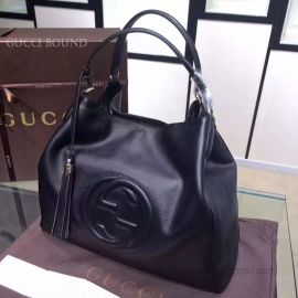 Gucci Soho Leather Hobo Bag Black 282308