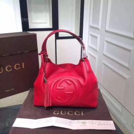 Gucci Soho Leather Hobo Bag Red 282308