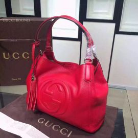 Gucci Soho Leather Hobo Bag Red 282308