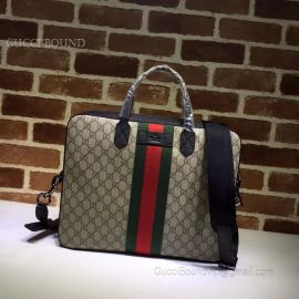 Gucci Web GG Supreme Briefcase Khaki 387102