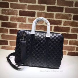 Gucci Signature Leather Briefcase Black 451169