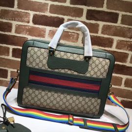 Gucci GG Supreme Briefcase With Web Green 484663