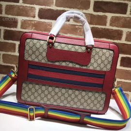 Gucci GG Supreme Briefcase With Web Red 484663