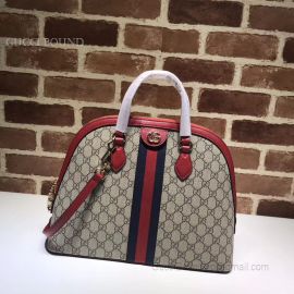 Gucci Ophidia GG Medium Top Handle Bag Dark Red 524533