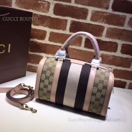 Gucci Vintage Web Original GG Boston Bag White And Black 269876